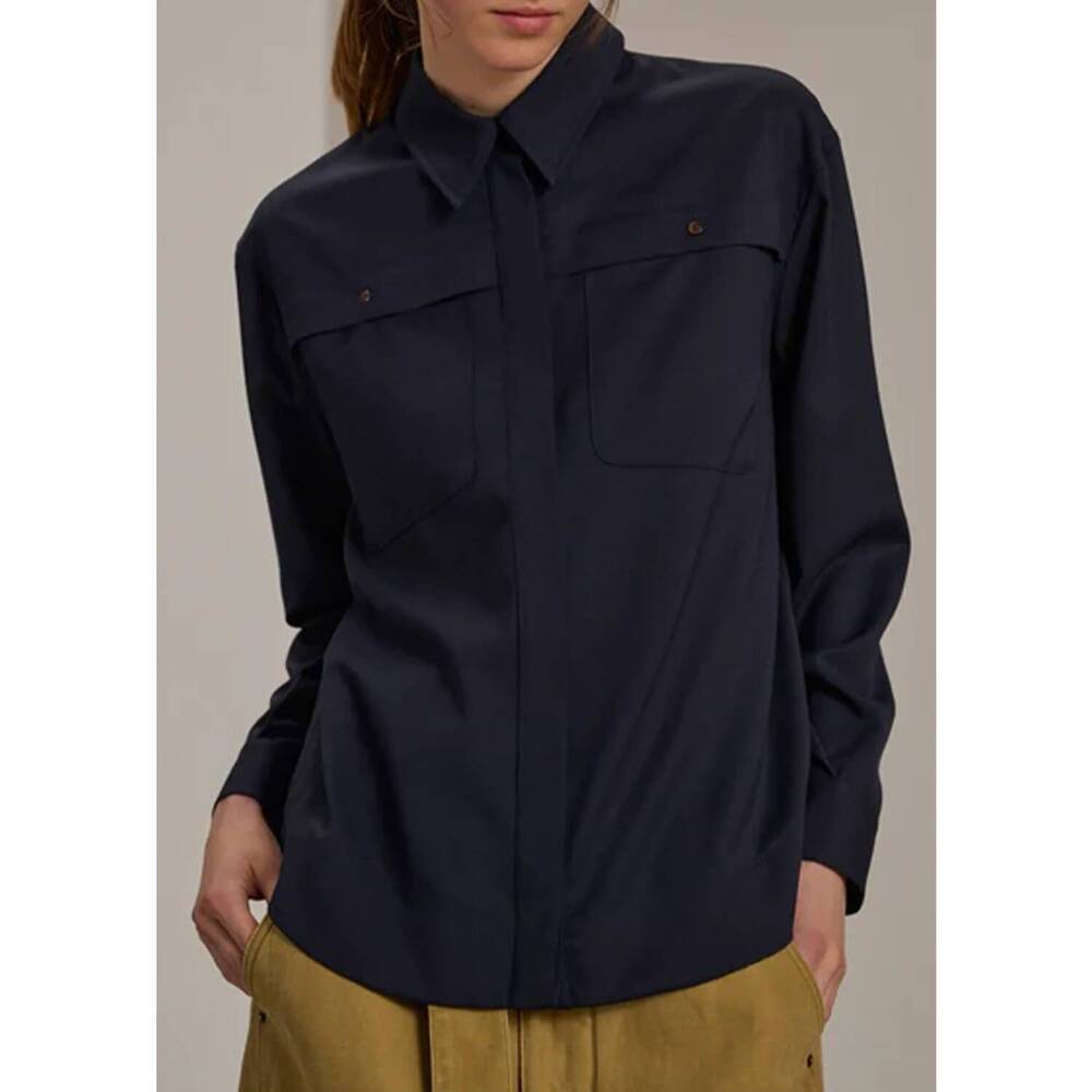 NEW SOEUR carnac shirt top in navy
